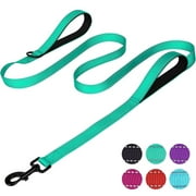 zalens Dog Leash Double Handle 5ft Long, Padded Traffic Handle and Reflective, Teal