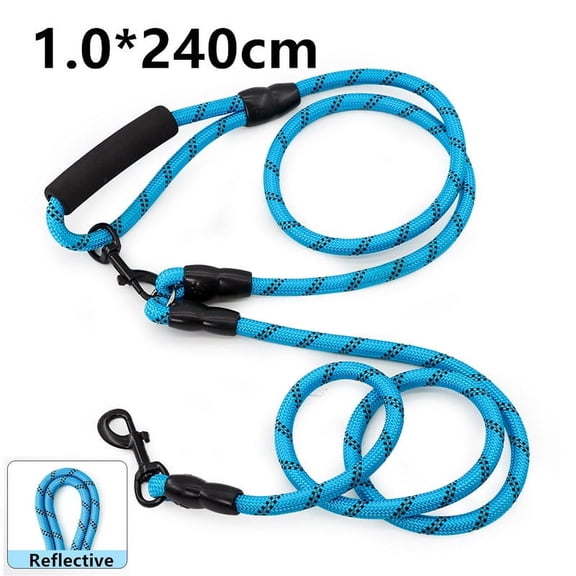 Dog Leash Hands Free Dogs Leash Reflective Leashes for Dog Walking Running Rope 2.4M Long Adjustable Double Leashes Dogs Ropes