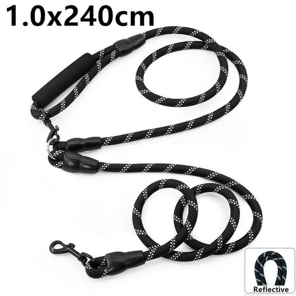 Dog Leash Hands Free Dogs Leash Reflective Leashes for Dog Walking Running Rope 2.4M Long Adjustable Double Leashes Dogs Ropes