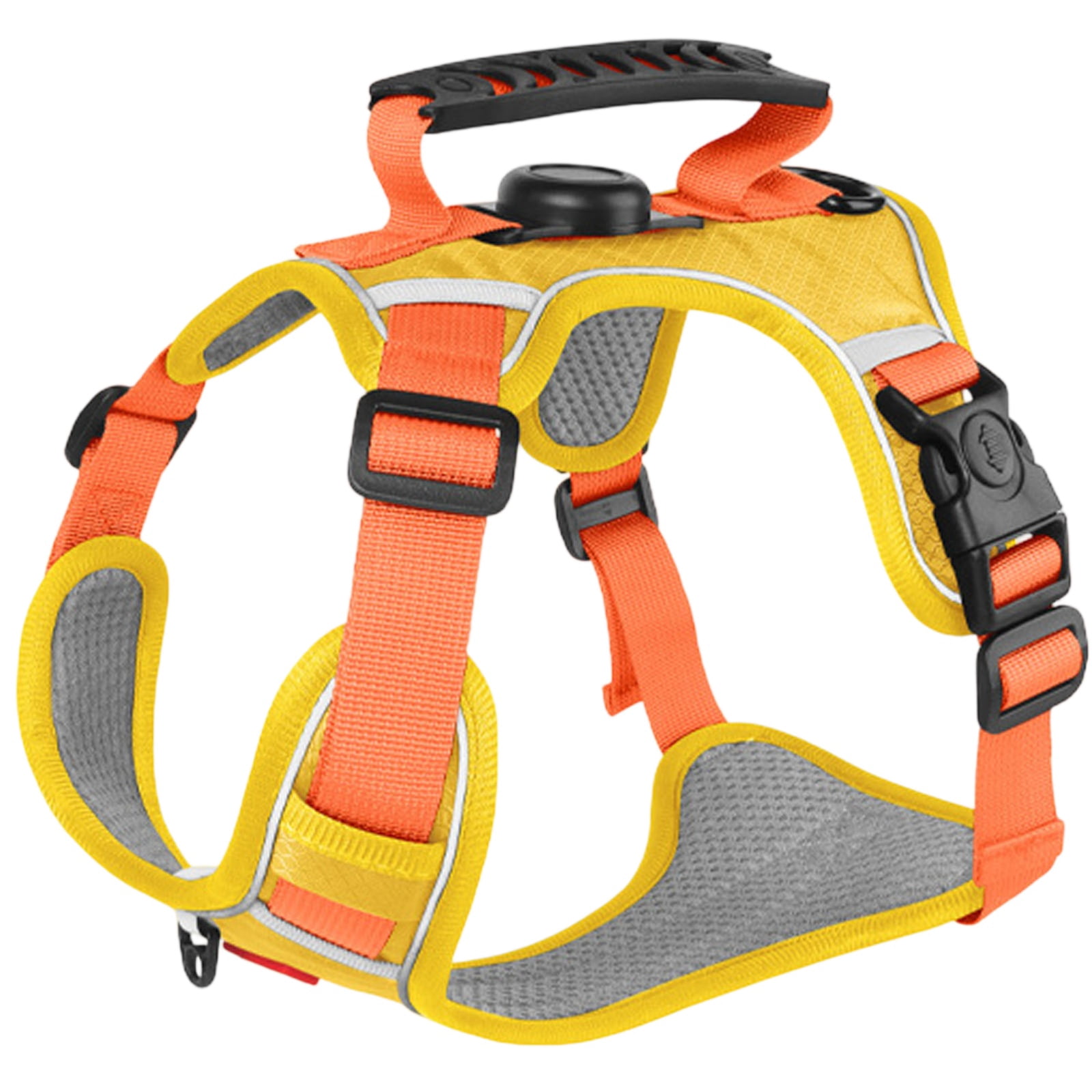 Dog Leash Harness with GPS Tracker Compatibility, Adjustable No-Pull Pet Vest, A XL Size for Medium Large Dogs, Comfortable Padded Handle & Easy Control Loop for Outdoor Walking Training Running