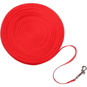 Dog Leash Long Obedience Recall Training Lead Nylon Check Cord with Soft Handle for Puppy Training Outdoor (Red, 100FT)