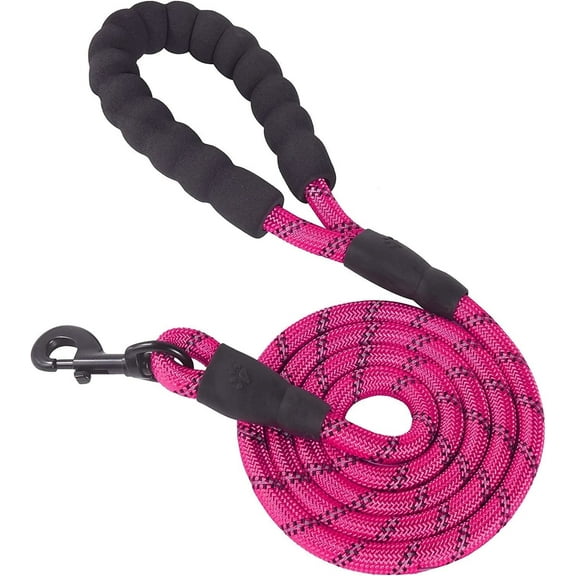 Dog Leash Made from Nylon with Comfortable Padded Handle for Small Medium and Large Dogs (5FT-1/2'', Black) Laytek from Family Star SH (Pink)