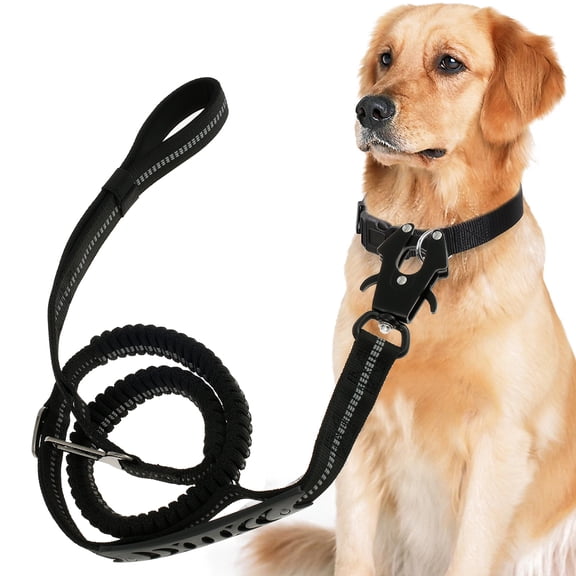 Dog Leash Shock Absorption Dog Traction Rope Double-Side Reflective Dog Training Leash 135-190cm Stretchable Dog Leash with Comfortable Padded Handle for 150 Pounds Medium and Large Dogs