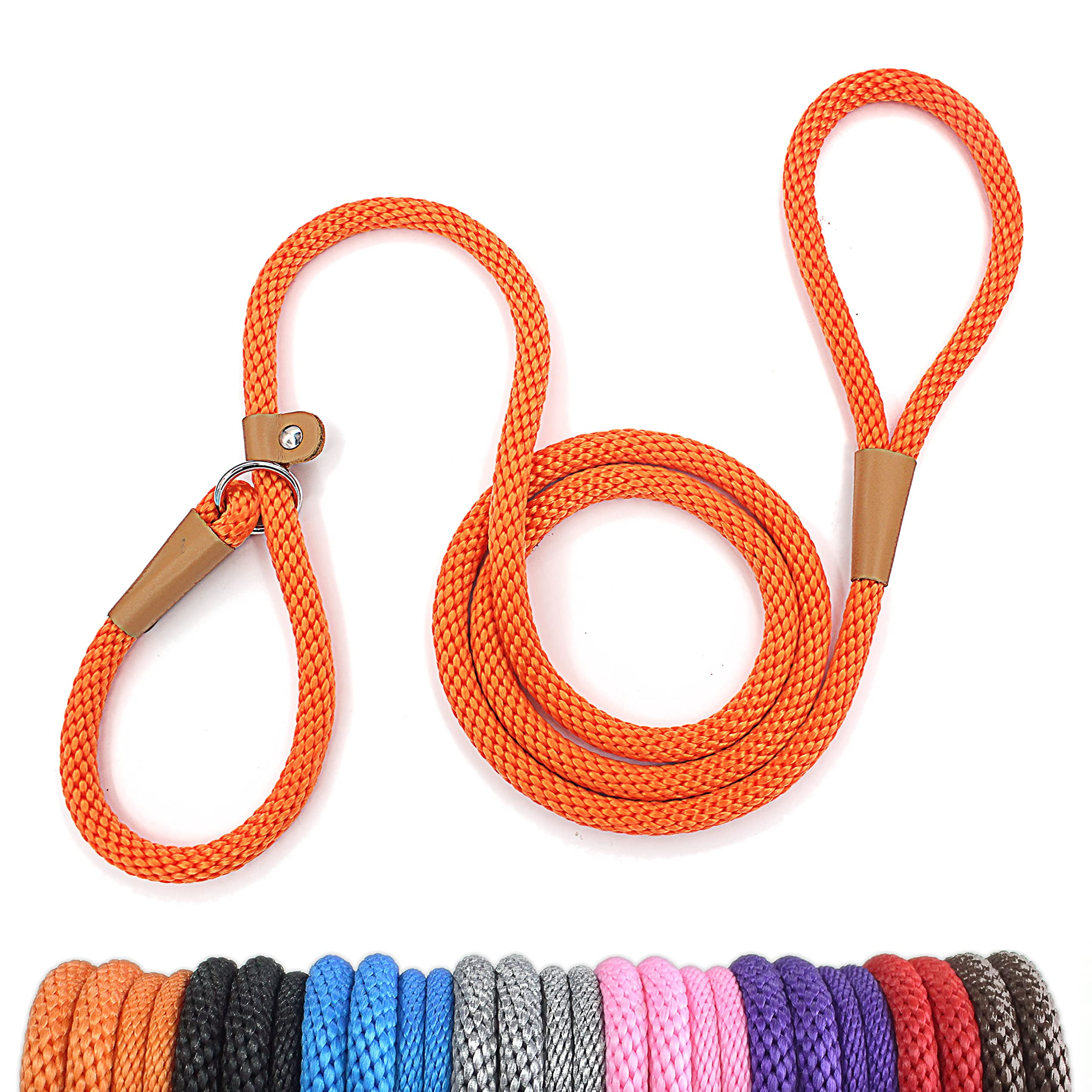 Dog Leash Slip Lead Snap Hook Rope Leash Strong Heavy Duty Braided Dog  Training Leash No Pull Training Lead Leashes for Medium Large and Small  Dogs3/8in x 5ft 