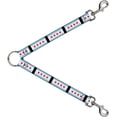 thumbnail image 1 of Dog Leash Splitter Chicago Flags Black 1 Foot Long 1 Inch Wide, 1 of 1