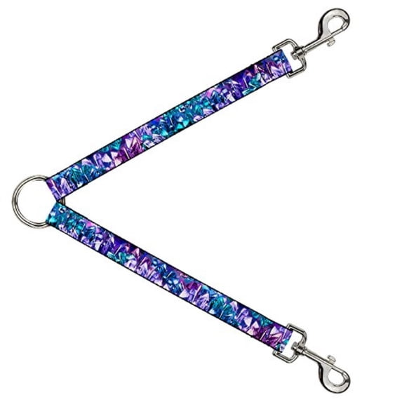 Dog Leash Splitter Crystals2 Blues Purples 1 Foot Long 1 Inch Wide