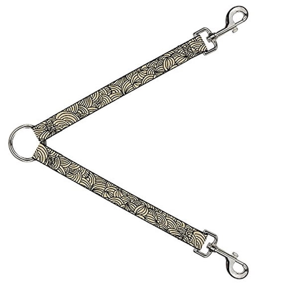 Buckle-Down Leash Splitter - Doodle1 Cream Black - 1" Wide - 30" Length