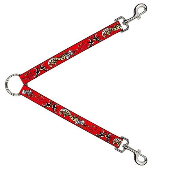 Dog Leash Splitter Lucky Red 1 Foot Long 1 Inch Wide