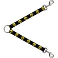 thumbnail image 1 of Dog Leash Splitter Mustache Happy Face Black Yellow Brown 1 Foot Long 1 Inch Wide, 1 of 1