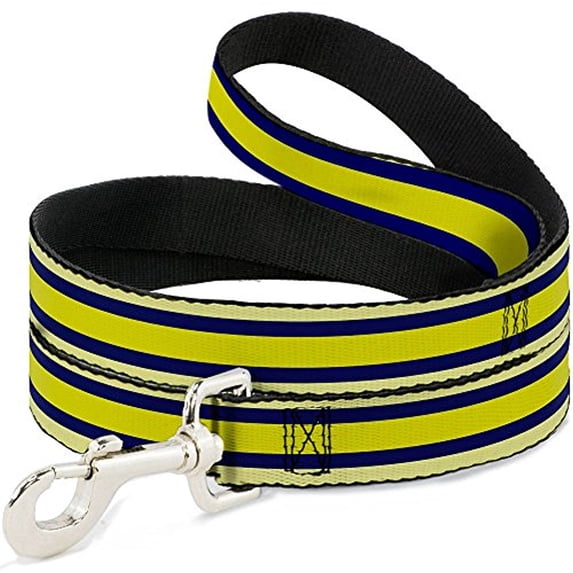 Dog Leash Stripes Light Yellow Navy Yellow 4 Feet Long 1.5 Inch Wide