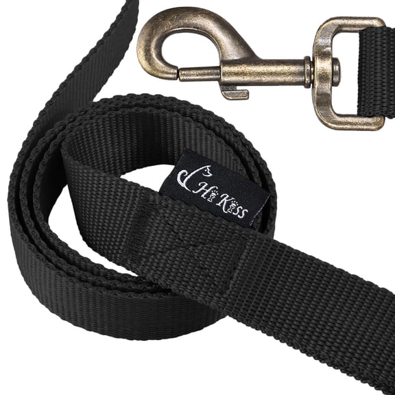 Dog Leash Strong and Durable 4 FT Leash with Easy to Use Collar Hook,3/4 Inch Wide for Small Dogs and Puppy Black