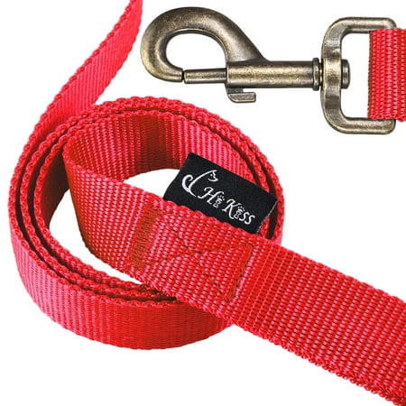 Dog Leash Strong and Durable 4 FT Leash with Easy to Use Collar Hook,3/4 Inch Wide for Small Dogs and Puppy Red