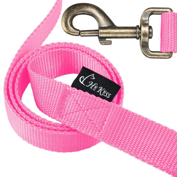 Dog Leash Strong and Durable 6 FT Leash with Easy to Use Collar Hook,3/4 Inch Wide for Small Dogs and Puppy Pink