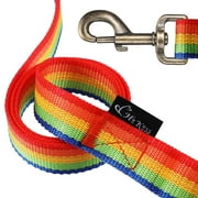 Dog Leash Strong and Durable 6 FT Leash with Easy to Use Collar Hook,3/4 Inch Wide for Small Dogs and Puppy Rainbow