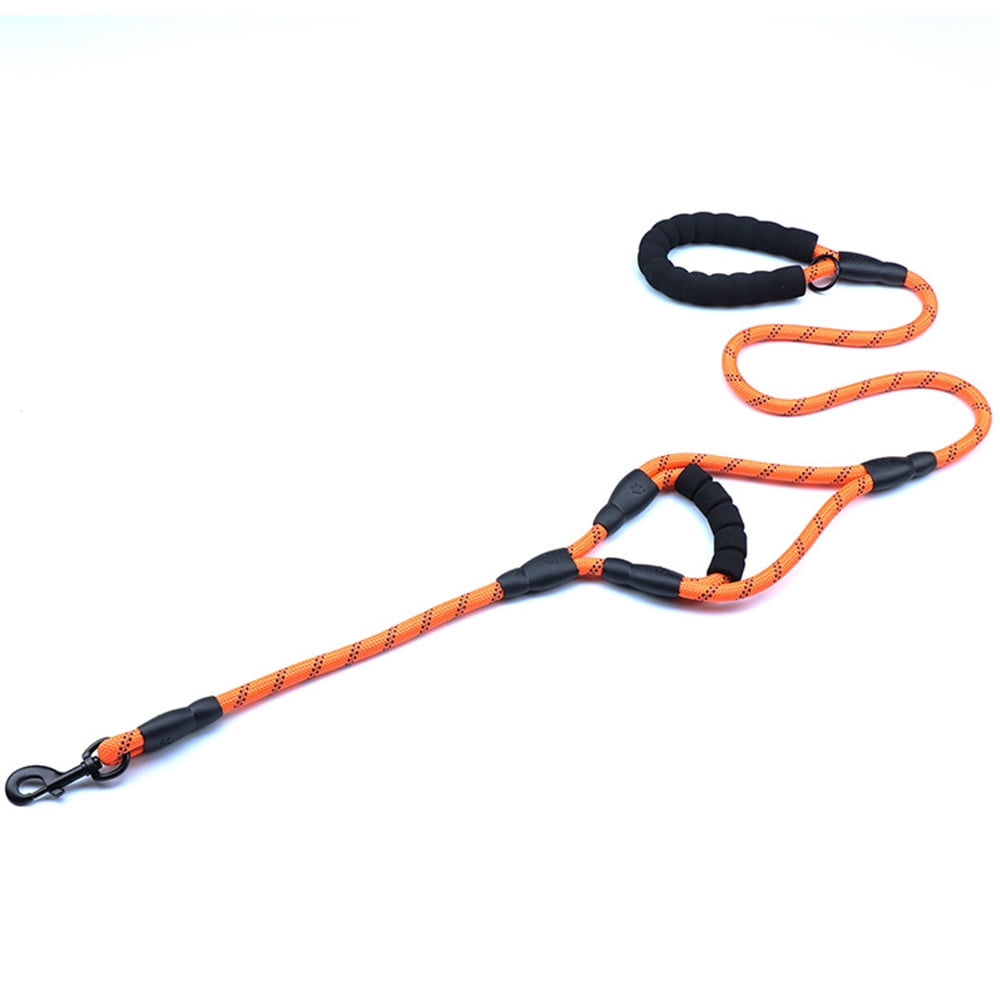 Dog Leash Traffic Padded Two Handles, Reflective Threads for Control