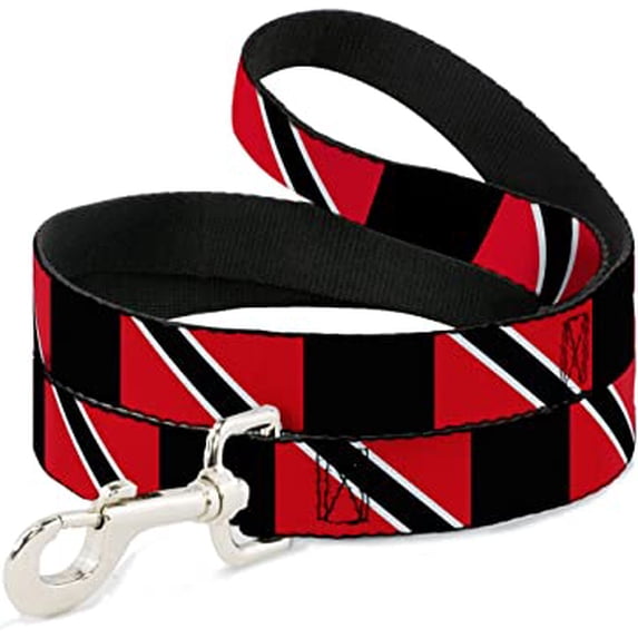 Dog Leash Trinidad Tobago Flags Black Block 6 Feet Long 0.5 Inch Wide