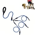 thumbnail image 1 of Dog Leash for Large Dogs with Padded Handle, 4.76Ft Heavy-Duty Nylon Rope, Two Detachable Leash Splitters and 360° Swivel Hooks, 1 of 2