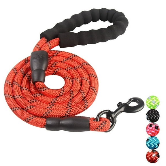 Dog Leash with Comfortable Padded Handle and Highly Reflective Threads Dog Leashes for Medium and Large Dogs -Red