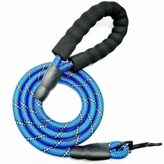Dog Leashes for Large Dogs Heavy Duty, Heavy Duty Dog Leash with Comfortable Padded Handle, Reflective Rope Non Chewable Support 360 Degree Rotatable for Breed Dogs(Blue)