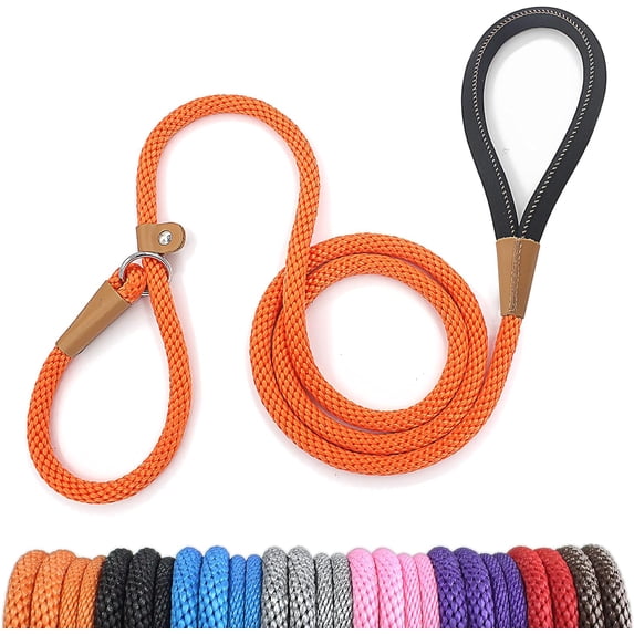 Dog Leashes for Medium Large Dogs, Dog Leash Slip Lead, Dog Training Leash Strong Heavy Duty Braided No Pull Training Lead Leashes for Small Medium Large Dogs, Orange