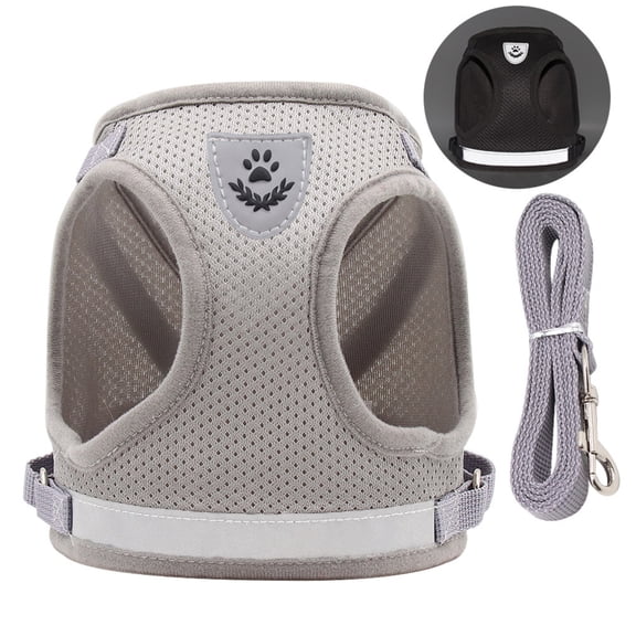 Dog Leashes for Small & Medium Dogs,Pet Dog and Cat Summer Reflective Dog Leash Small Dog Vest(M,Gray)