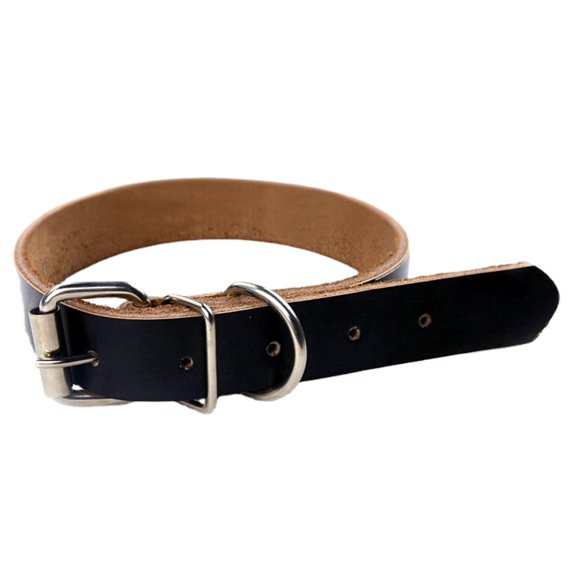 Dog Leather Collar Rolled, Adjustable Metal Buckle Collars for Dogs, Handmade Dog Collars for Small, Medium, and Large Dogs