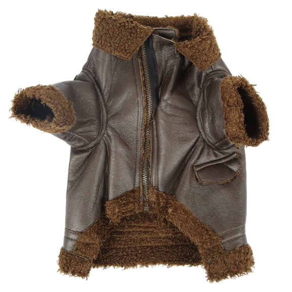 Dog Leather Jacket Pet Winter Leather Jacket for Small Medium Large Dogs and CatsM