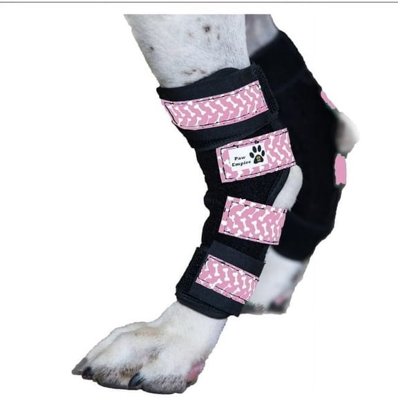 Dog Leg Braces by Paw Empire, Ultra Supportive, Comfortable, Medium, Pink Dog Bones