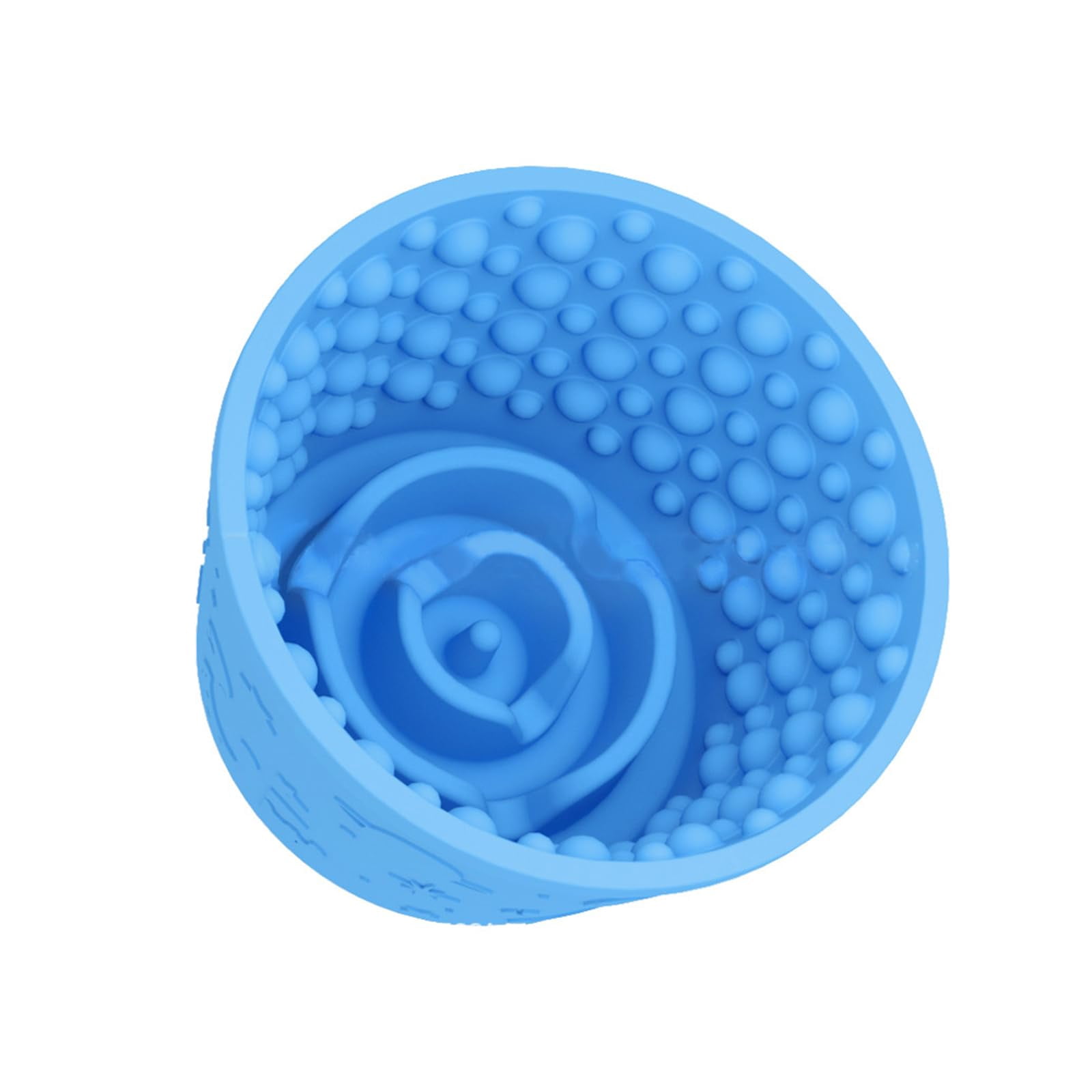 Dog Lick Bowl, Anxiety Relief Slow Feeder Treat Dispenser, Silicone Anti-chocking Pet Dish, Non-Slip Dog Licking Bowl Interactive Entertainment Puzzle Toy for Small & Medium-Dark Blue