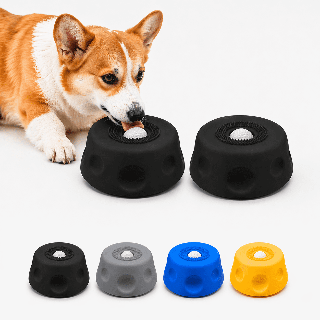 Dog Lick Bowl with Ball,Lick Ball Bowl for Dogs,Dog Licking Bowl with Rolling Ball,Slow Feeder Ball Bowl to Slow Pet Eating,Rolling Ball Dog Bowl Give Pet More Time to Enjoy Eating. (Black-2pcs)