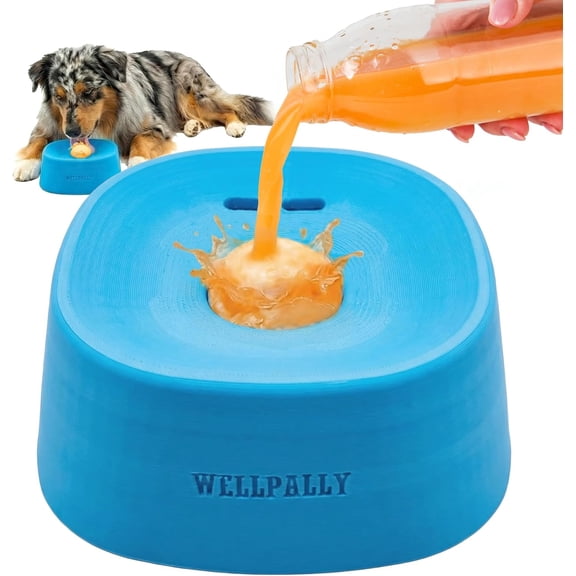 Dog Lick Bowl Licking Toy - Lick Ball Liquid Treat Slow Feeder for Dogs Feed with Rolling Toys