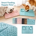thumbnail image 1 of Dog Lick Mat , 7.87 x 11.81 in Silicone Slow Feeder Tray for Cats and Dogs, Multi-Compartment Pet Feeding Plate for Slow Eating, 1 of 5