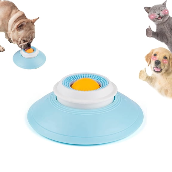 Dog Lick Sphere, Licksphere for Dogs, Feeding Mat, Interactive Toys to Keep Dogs Entertained, Healthy Diet Food Container, Pet Accessories Slow Feeder (Yellow)