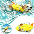 thumbnail image 1 of Dog Life Jacket with Chin Float (Duck Yellow) | High Buoyancy Dog Swimming Vest with Rescue Handle & Reflective Stripes, Adjustable, Tear Resistant for Small and Large Dogs, 1 of 6