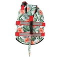 Dog Life Jacket Hawaiian Style Reflective Stripe Loop and Hook Design