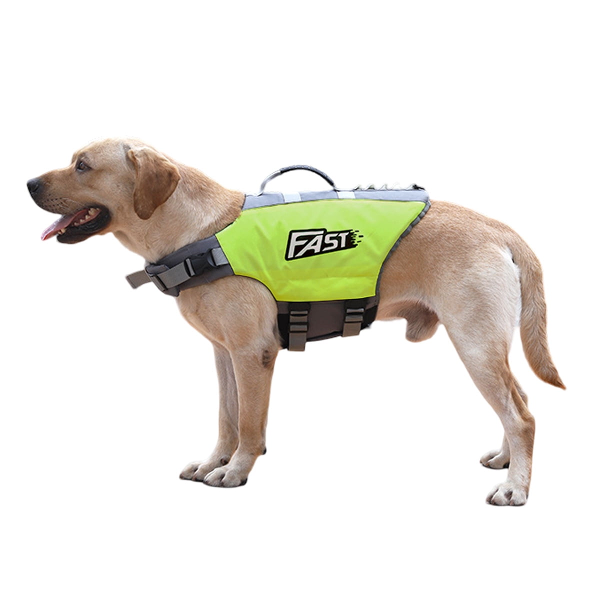 Dog Life Jacket, Reflective Dog Safety Vest, Adjustable Pet Life Ring with Buoyancy and Rescue Handle, Tear Resistant-chartreuse