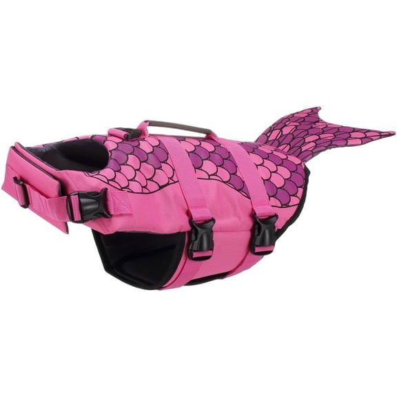 Dog Life Jacket Reflective Shark Mermaid Print for Water SafetyJSY04 Rose MermaidS