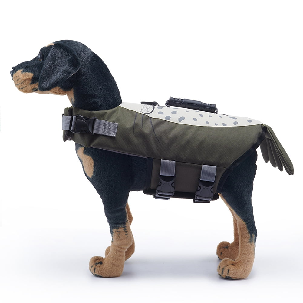 Dog Life Jacket with Reflective Stripes, Adjustable Shark Dog Swimming