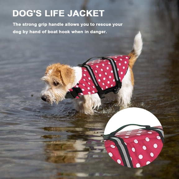 Dog Life Jacket with Reflective Stripes, Dog Life Vest for Swimming Boating, Adjustable Pet Lifejackets , Doggie Swimsuit for Small Medium Large Dogs,XS
