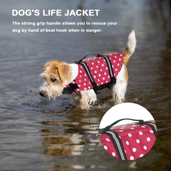 Dog Life Jacket with Reflective Stripes, Dog Life Vest for Swimming Boating, Adjustable Pet Lifejackets , Doggie Swimsuit for Small Medium Large Dogs,XXS
