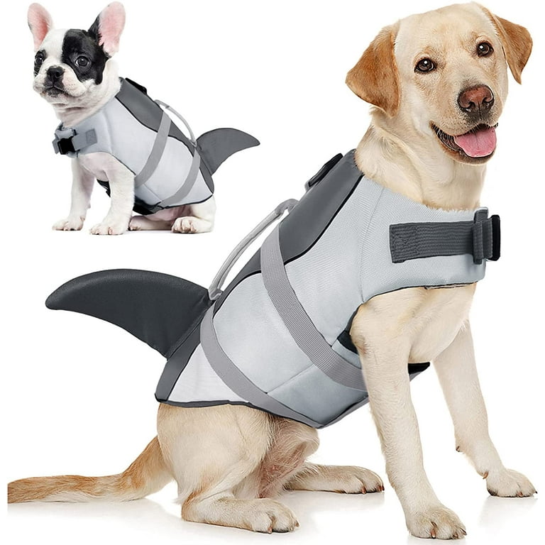 Dog Life Jacket Ripstop Dog Safety Shark Vest with Adjustable Preserver and Durable Rescue Handle for Small Medium and Large Dogs Walmart