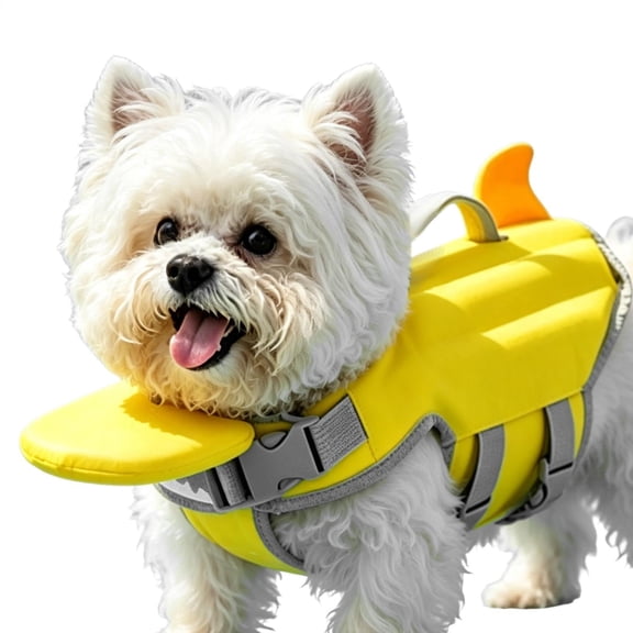 Dog Life Jacket, Swim Vest Float with Handle & Ring Waterproof Breathable Cloth Adjustable Puppy Floating