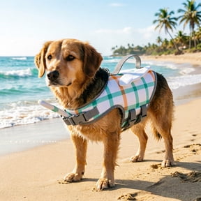Dog Life Jacket with Top Rescue Handle, Sky Blue Adjustable Safety Flotation Swimming Vest, Durable Water Life Preserver for Small Medium Large Dogs (XS)