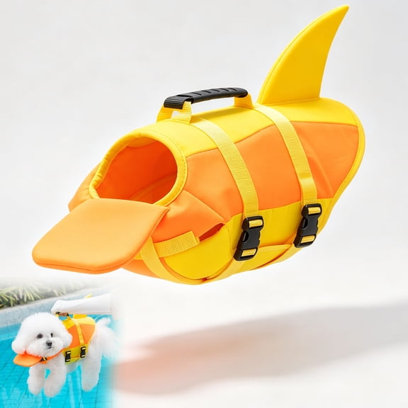 Dog Life Jacket with Chin Float,Breathable Swim Vest with Rescue Handle– EPE Foam Anti-Roll Over Life Jacket, Adjustable Fit for Teddy & Small Breeds