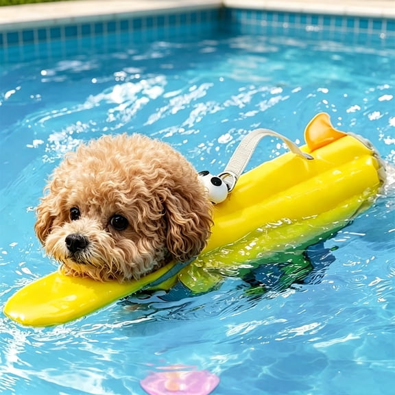 Dog Life Jacket with Chin Float,Cartoon Small Dog Swim Vest – EPE Foam Anti-Roll Over Life Jacket with Rescue Strap, Adjustable Fit