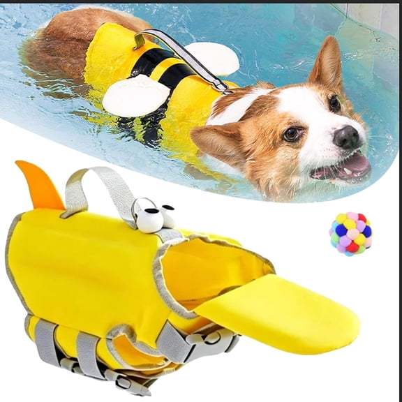 Dog Life Jacket with Chin Float, High Buoyancy Swimming Vest with Rescue Handle for Small and Large Dogs