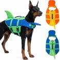 thumbnail image 1 of Dog Life Jacket with Chin Float for Small Medium Large Dogs, Adjustable Swim Vest with Rescue Handle, High Buoyancy, Blue, X-Small, 1 of 8