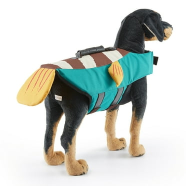 Dog Life Jacket with Reflective Stripes, Adjustable High Visibility Vest Ripstop Lifesaver Pet Preserver Flotation Swimsuit