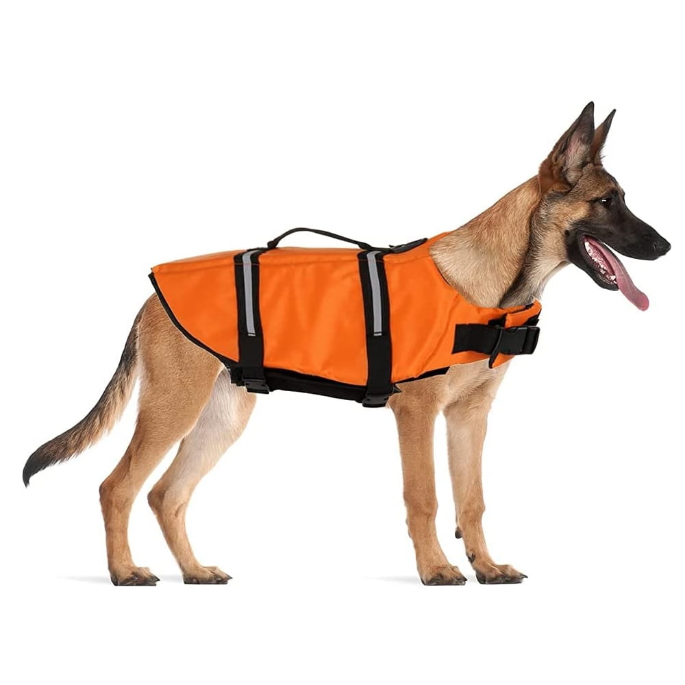 Dog Life Jackets, Ripstop Pet Floatation Life Vest for Small, Middle, Large Size Dogs, Dog