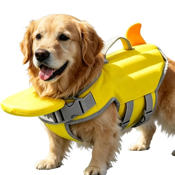 Dog Life Vest with Chin Float & Handle, Ripstop High Buoyancy Swim Vest for Small Medium Large Dogs